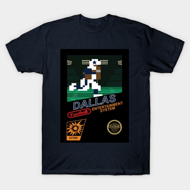 Dallas Football Team - NES Football 8-bit Design T-Shirt by mymainmandeebo